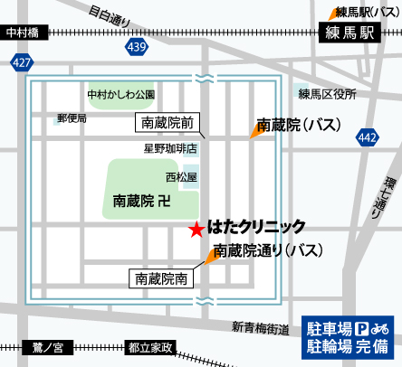 練馬区 練馬中村橋 はたクリニック眼科 女性眼科医 地図